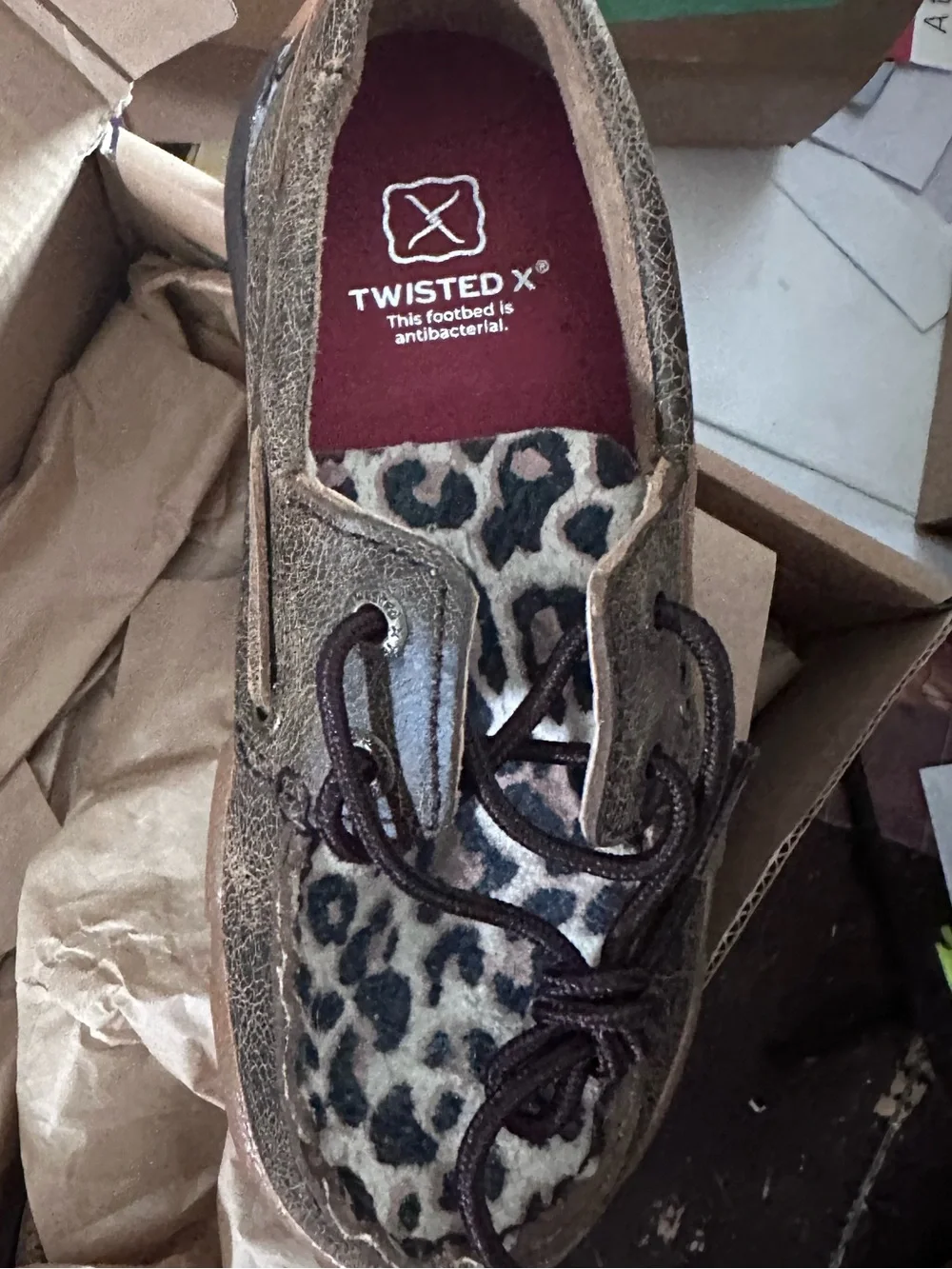 Twisted X Brown Leopard Print Casual Lace-Up Shoe